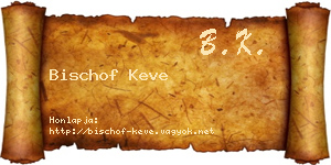 Bischof Keve névjegykártya